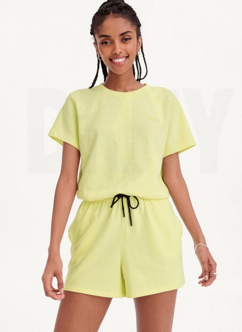 Lemon DKNY Crew Neck Women\'s Jumpsuits | USA-D1131