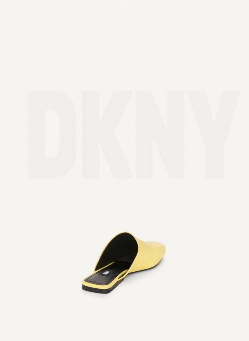 Lemon DKNY Flat Shoes Slides | USA-D1458