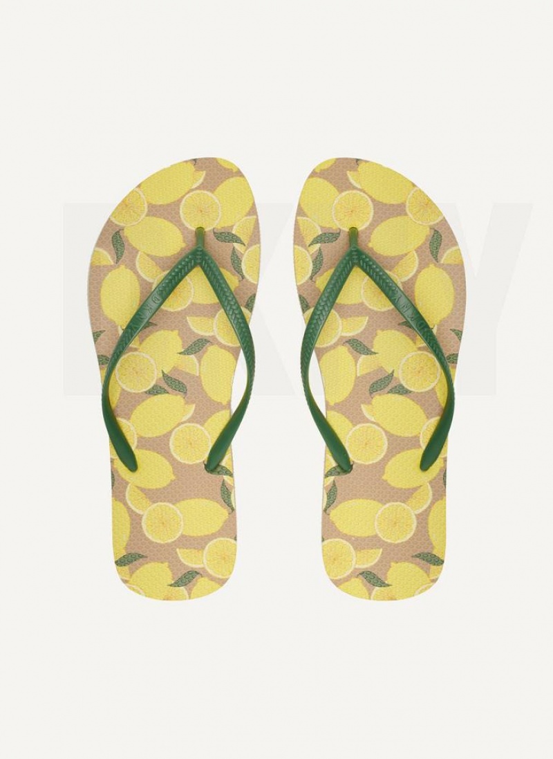 Lemon DKNY Lemon Men\'s Flip Flops | USA-D1852