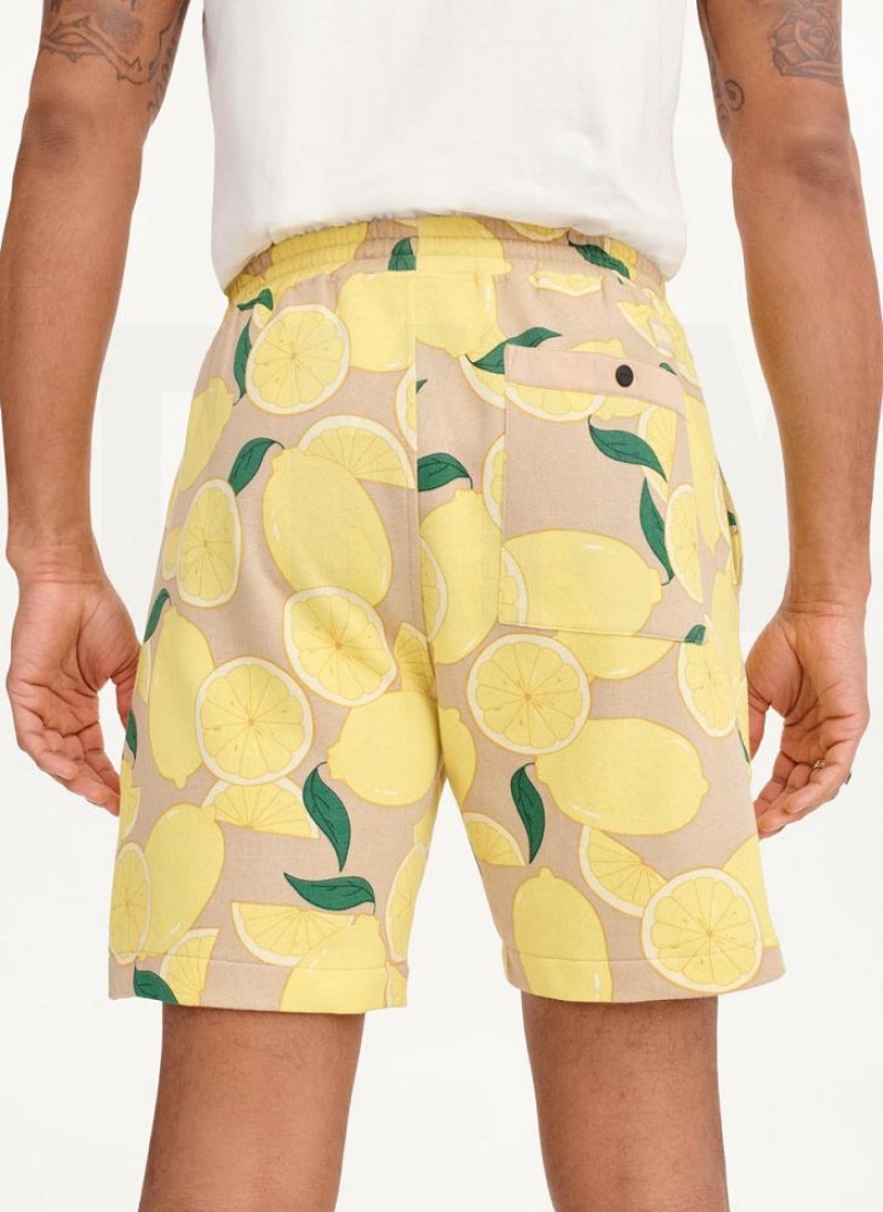 Lemon DKNY Lemon Print Pull On Men's Shorts | USA-D1402