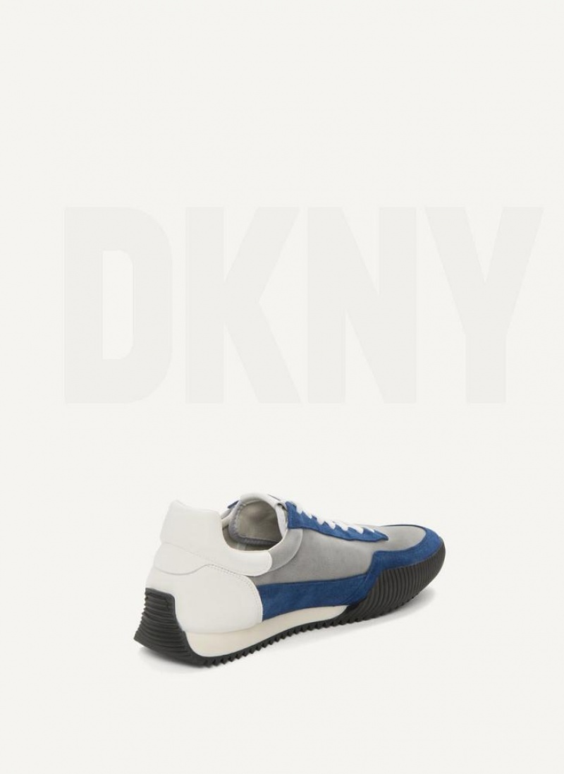 Light Blue DKNY Side Logo Men's Sneakers | USA-D0629