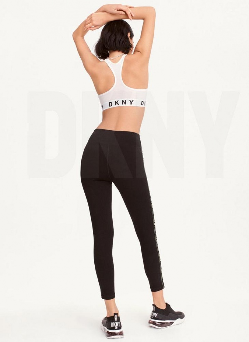 Light Green DKNY High-waisted Logo Taping Women's Leggings | USA-D0403