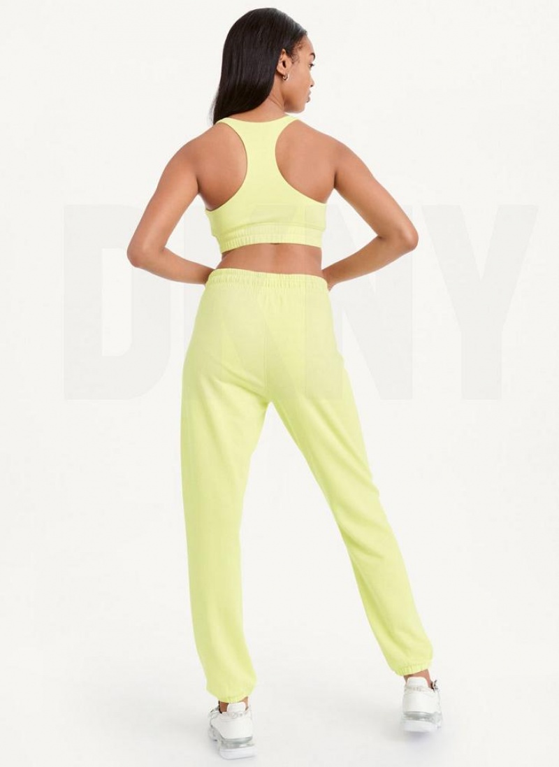 Light Green DKNY Metallic Logo Women's Joggers | USA-D1945