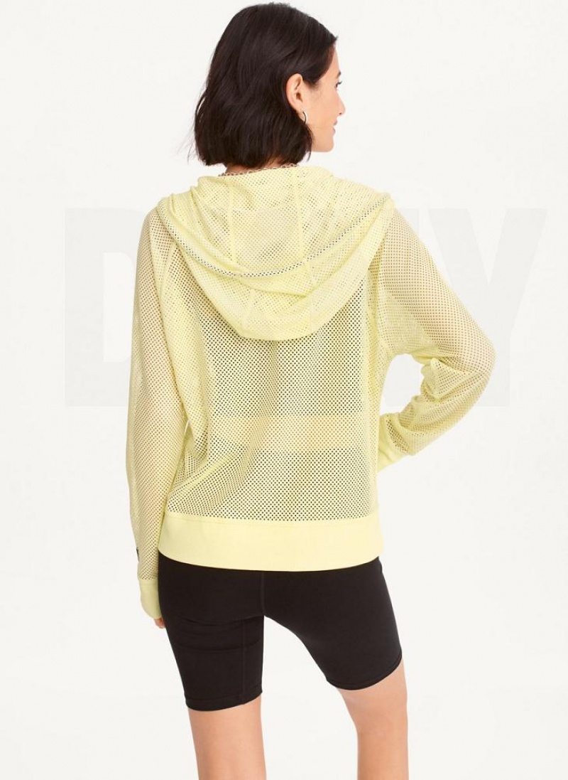 Light Green DKNY Ozone Mesh Relaxed Full Zip Women's Jackets | USA-D1536