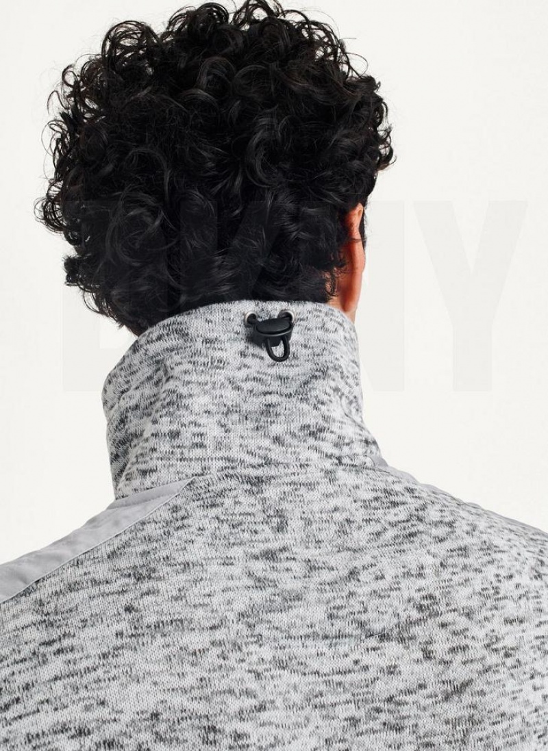 Light Grey DKNY Funnel Neck Pullover Men's Sweatshirts | USA-D0332