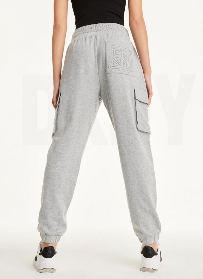 Light Grey DKNY Jersey Cargo Women's Joggers | USA-D0184