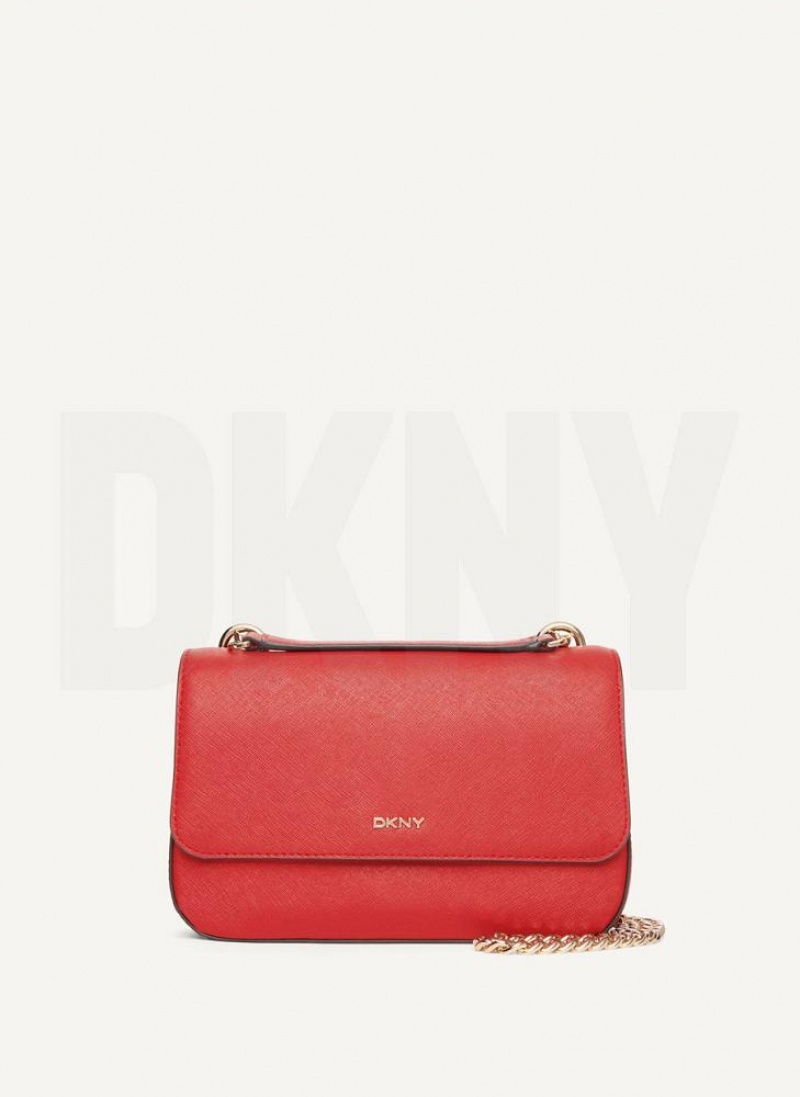 Light Red DKNY Sina Flap Bags Shoulder Bags | USA-D1786