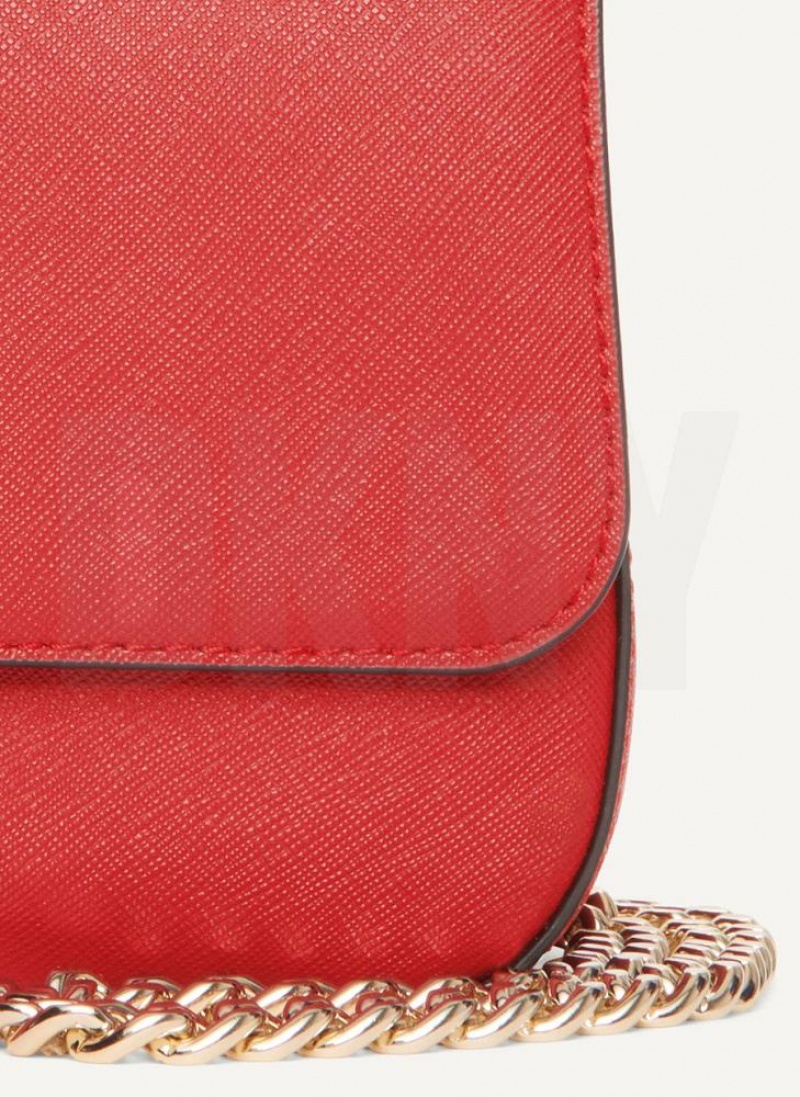 Light Red DKNY Sina Flap Bags Shoulder Bags | USA-D1786