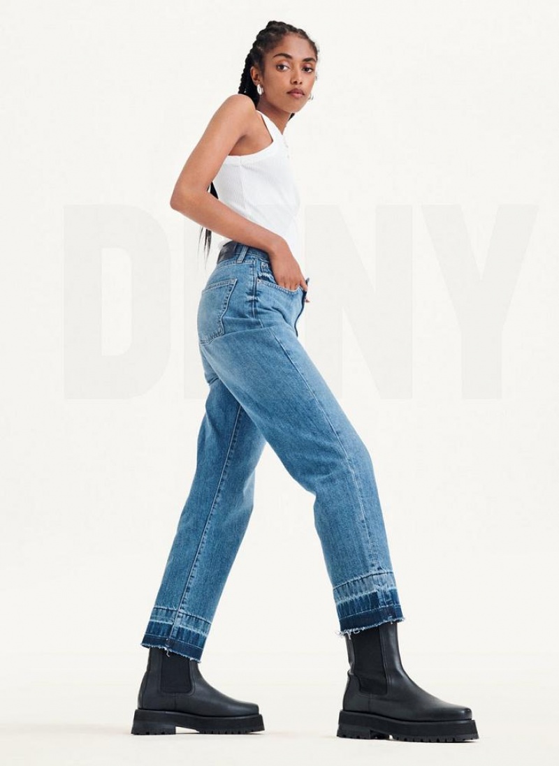 Light Wash DKNY Kent High Rise Straight Leg Women's Jeans | USA-D0371