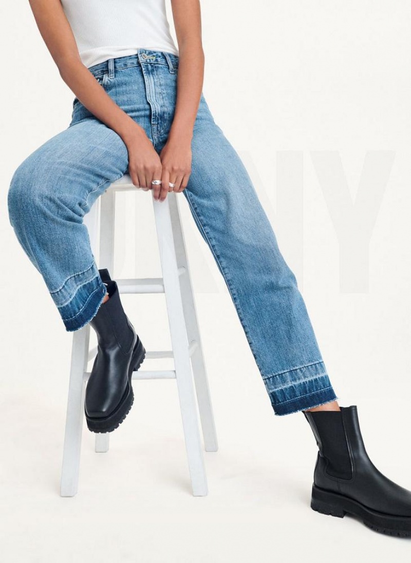 Light Wash DKNY Kent High Rise Straight Leg Women's Jeans | USA-D0371