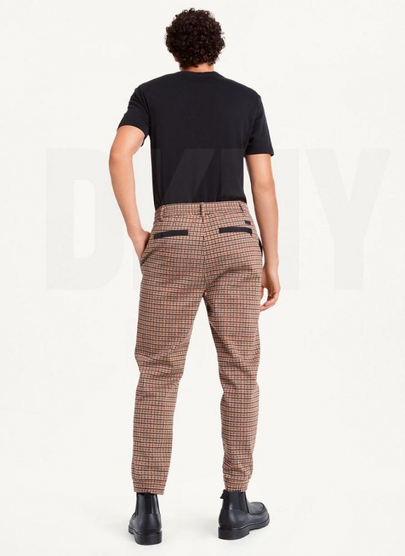 Multicolor DKNY Plaid Contrast Cargo Men's Joggers | USA-D1977