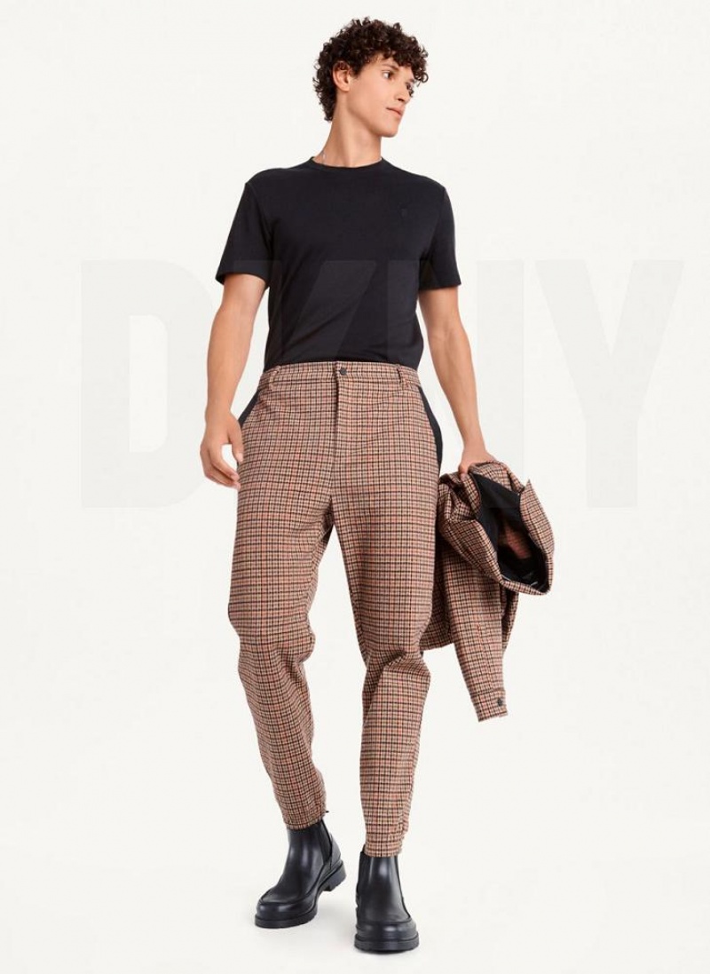 Multicolor DKNY Plaid Contrast Cargo Men's Joggers | USA-D1977