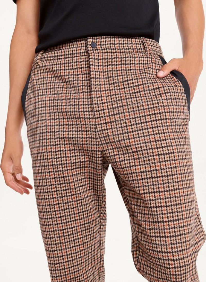Multicolor DKNY Plaid Contrast Cargo Men's Joggers | USA-D1977