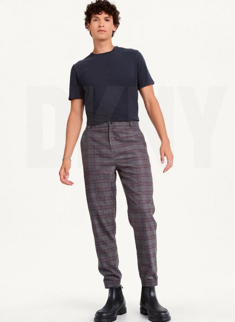 Multicolor DKNY Plaid Men's Joggers | USA-D1585