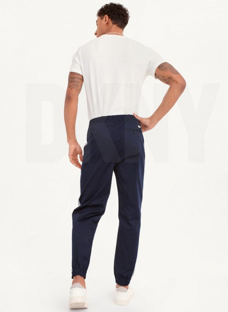 Navy DKNY Colorblock Track Men's Pants | USA-D0622