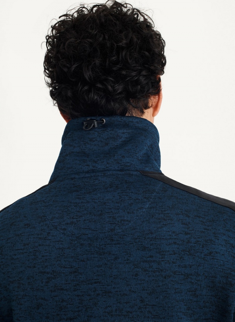 Navy DKNY Funnel Neck Pullover Men's Sweatshirts | USA-D1450