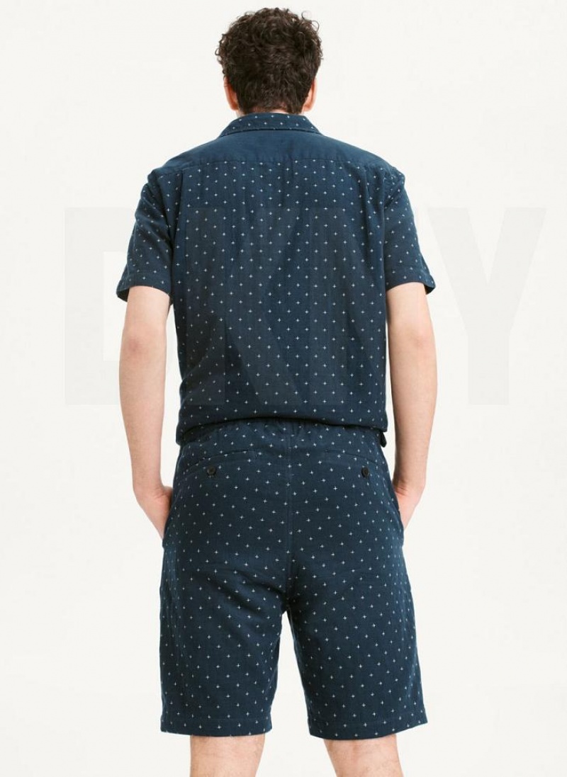 Navy DKNY Jacquard Men's Shorts | USA-D1228