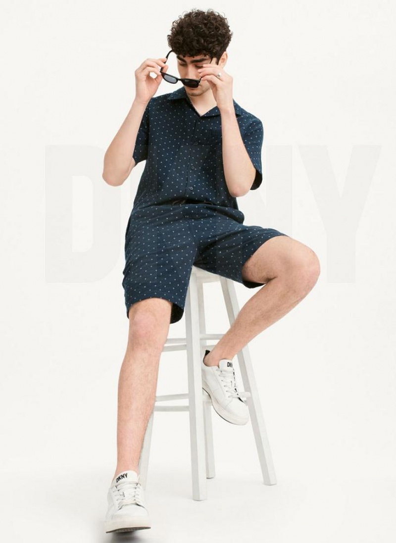 Navy DKNY Jacquard Men's Shorts | USA-D1228