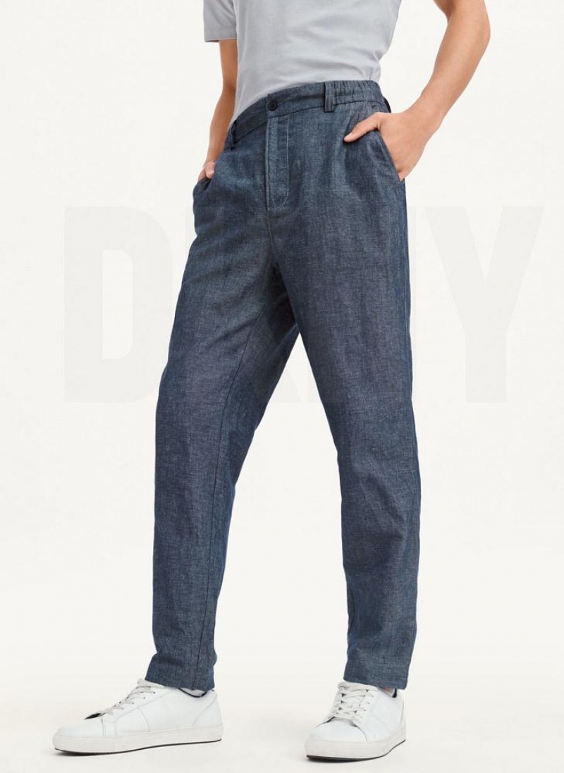 Navy DKNY Linens Men\'s Pants | USA-D1608