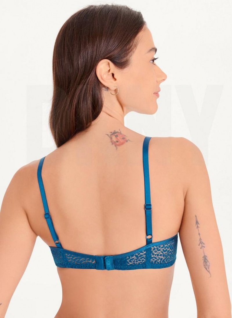 Navy DKNY Modern Lace Demi Women's Bras | USA-D1671
