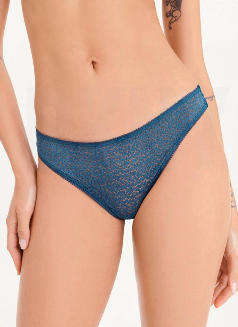 Navy DKNY Modern Lace Women\'s Thong | USA-D1157