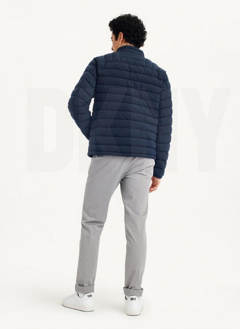 Navy DKNY Packable Men's Puffer Jacket | USA-D0590