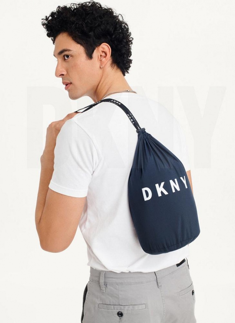 Navy DKNY Packable Men's Puffer Jacket | USA-D0590