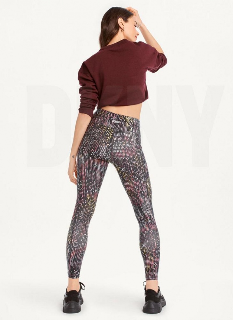 Navy DKNY Printed Women's Leggings | USA-D0382