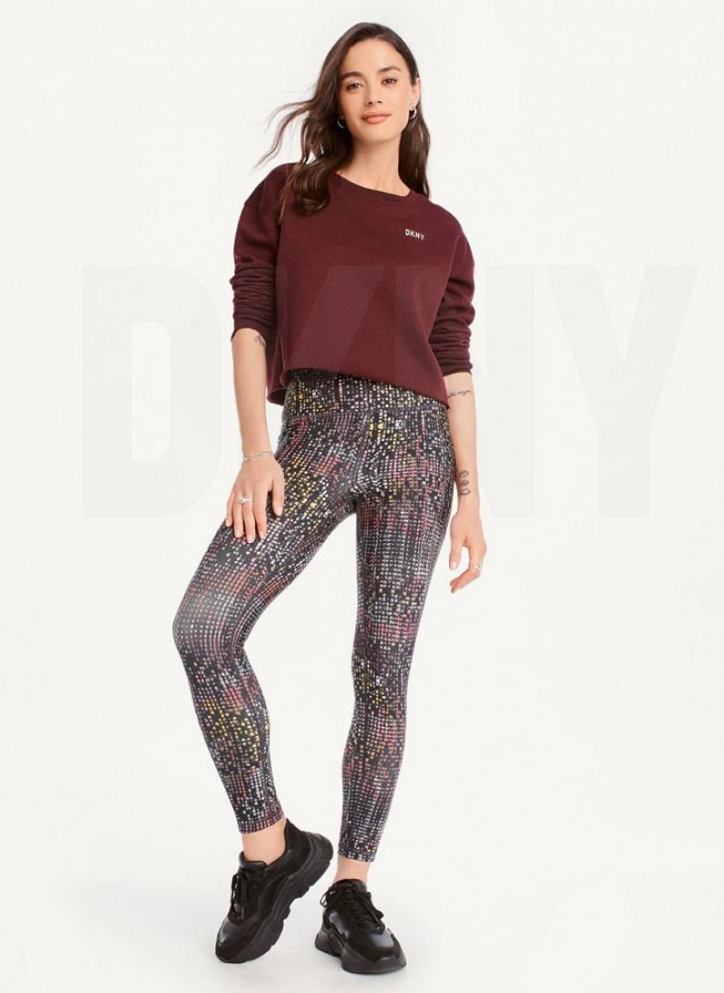 Navy DKNY Printed Women's Leggings | USA-D0382