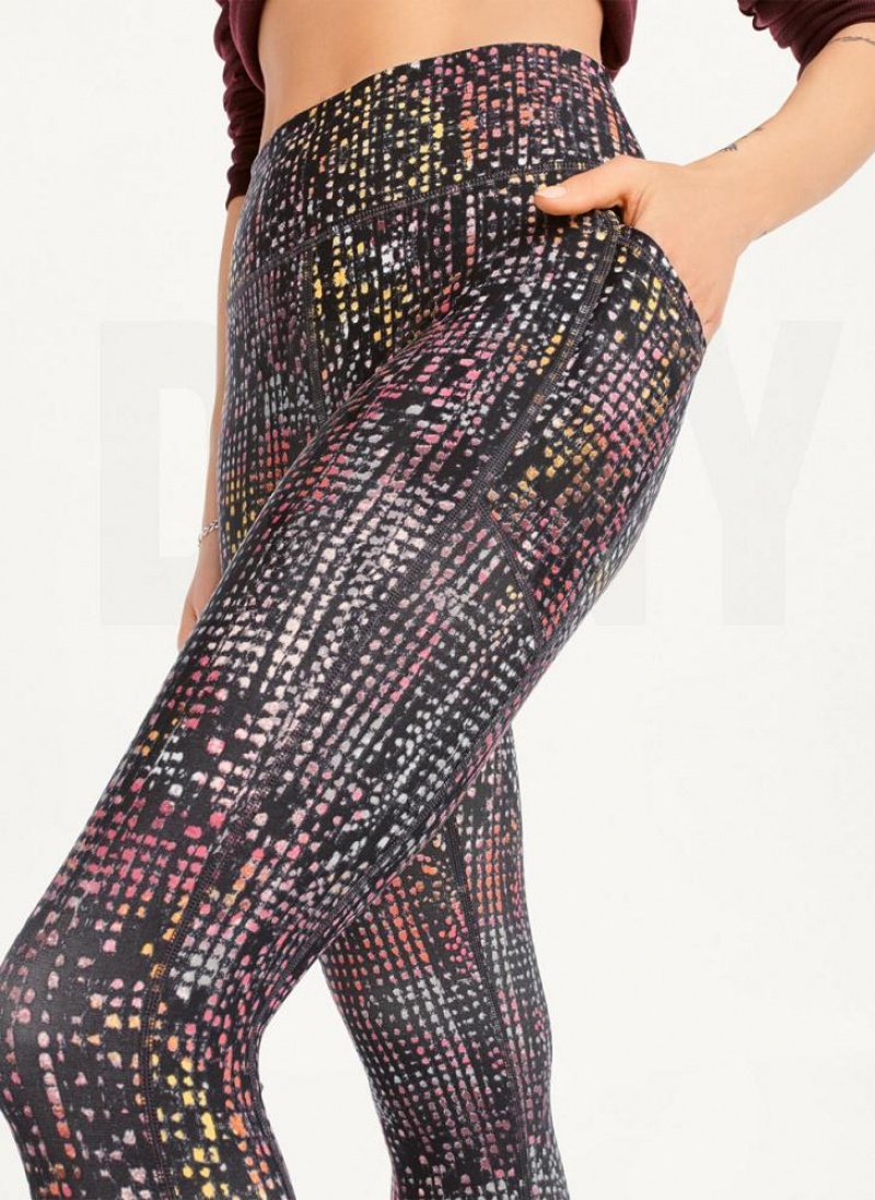 Navy DKNY Printed Women's Leggings | USA-D0382