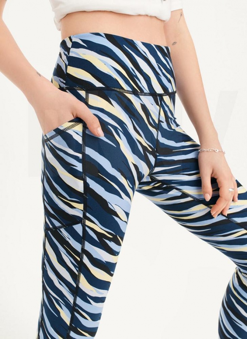 Navy DKNY Printed Women's Leggings | USA-D1558
