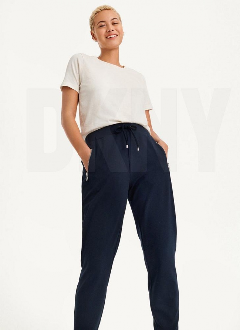 Navy DKNY Pull On Women's Joggers | USA-D0930