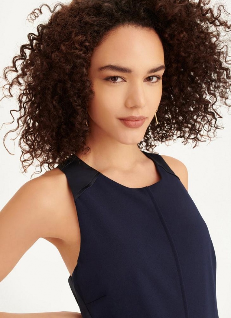 Navy DKNY Sleeveless Mermaid Cross Back Women's Dresses | USA-D1594