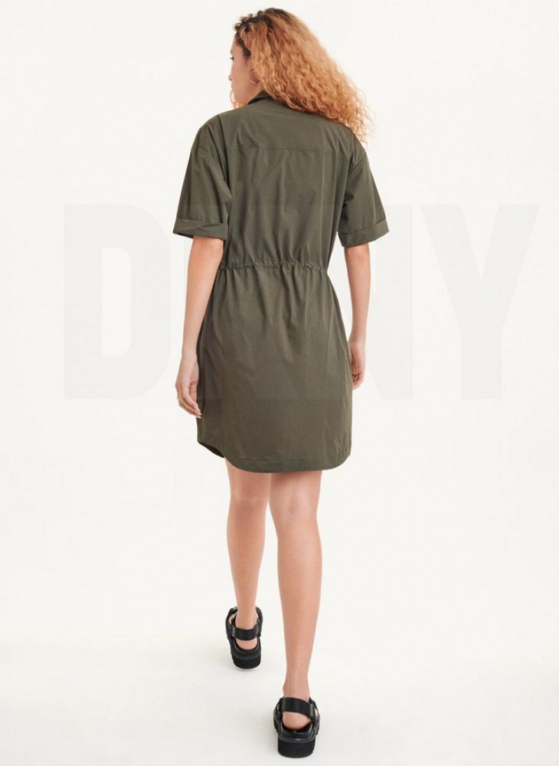 Olive DKNY 4 Pocket Women's Dresses | USA-D0649