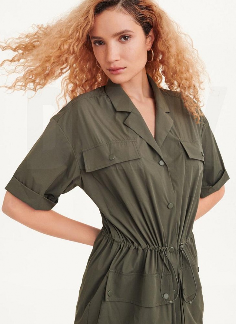 Olive DKNY 4 Pocket Women's Dresses | USA-D0649