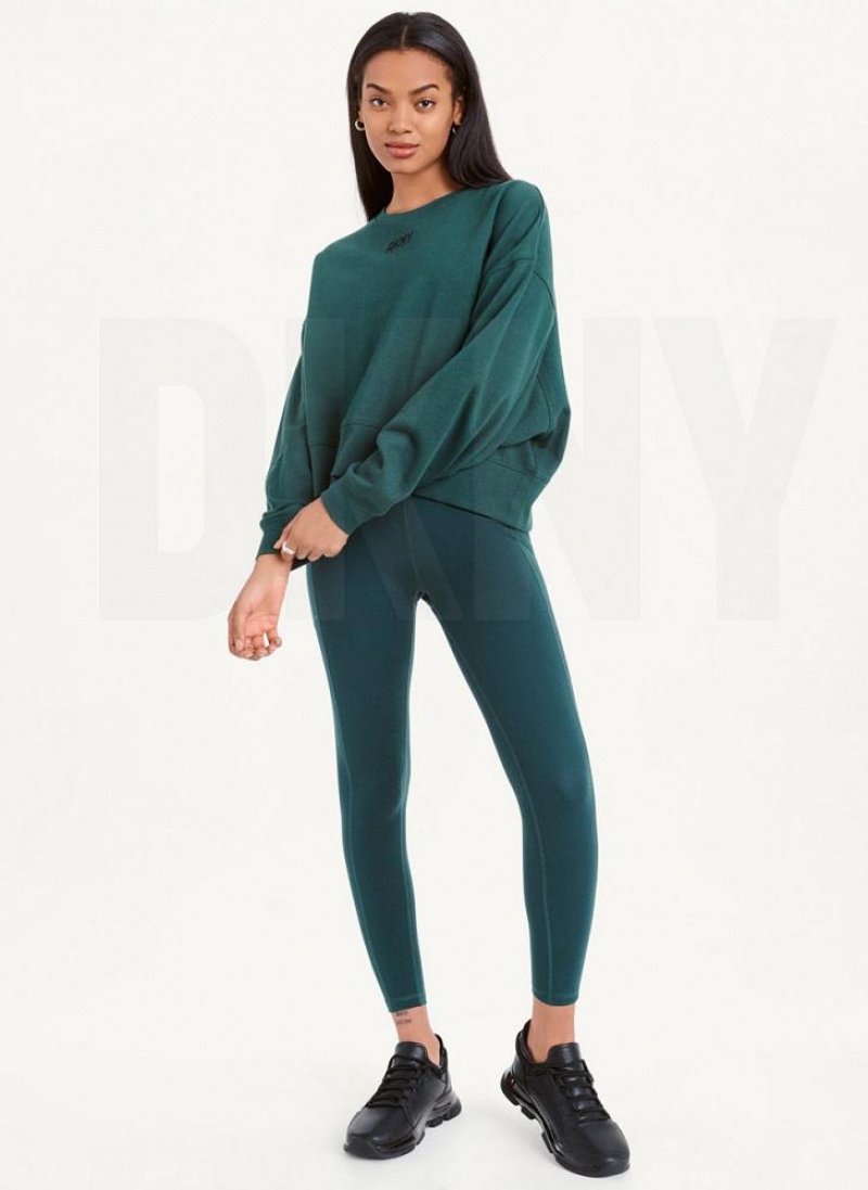 Olive DKNY Balance Oversized Crewneck Pullover Women's Sweatshirts | USA-D0762