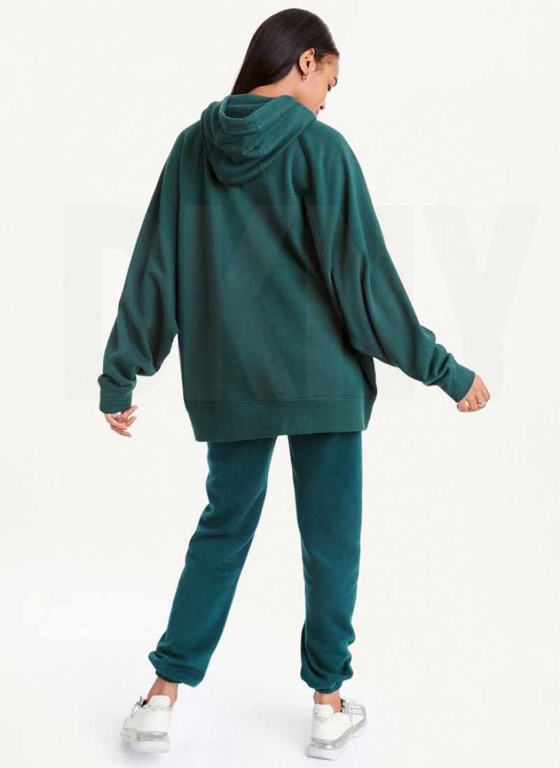Olive DKNY Balance Oversized Full Zip Women's Hoodies | USA-D1088