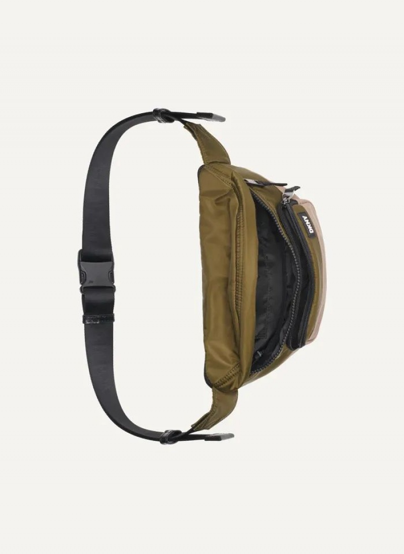 Olive DKNY Colorblock Men's Belt Bags | USA-D0115