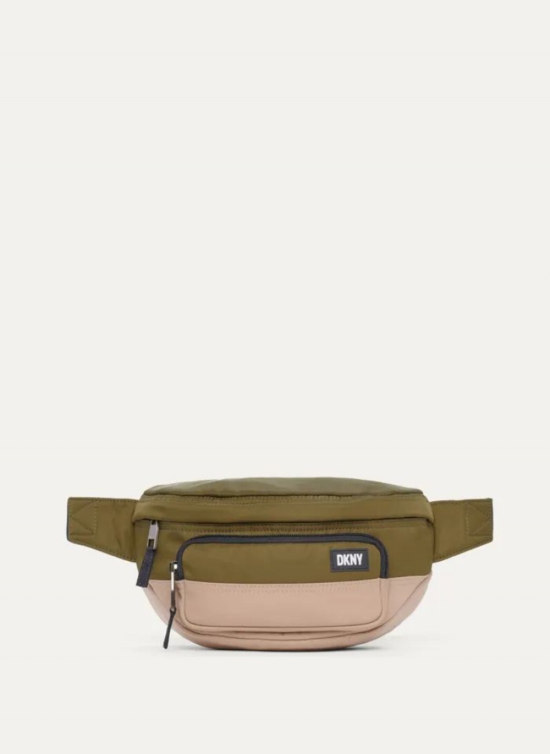 Olive DKNY Colorblock Men\'s Belt Bags | USA-D0115