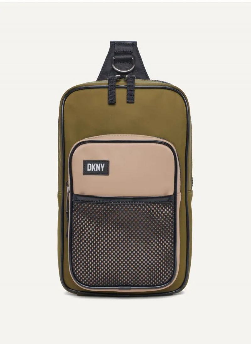 Olive DKNY Colorblock Sling Men\'s Belt Bags | USA-D1227