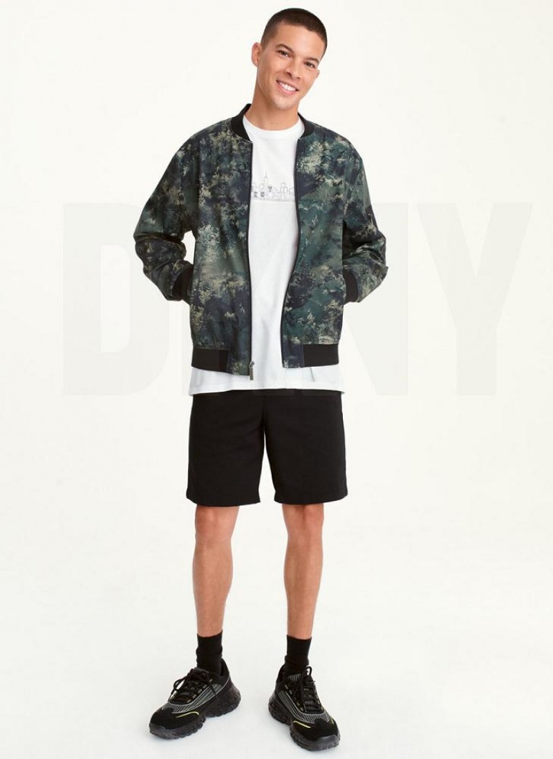 Olive DKNY Leaf Camo Bomber Men's Jackets | USA-D0994