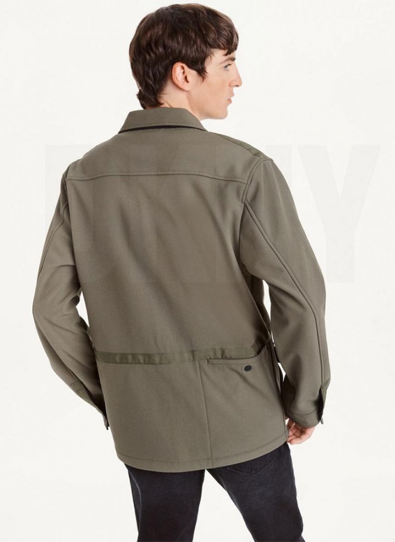 Olive DKNY Ls Chore Tech Fleece Men's Jackets | USA-D1663