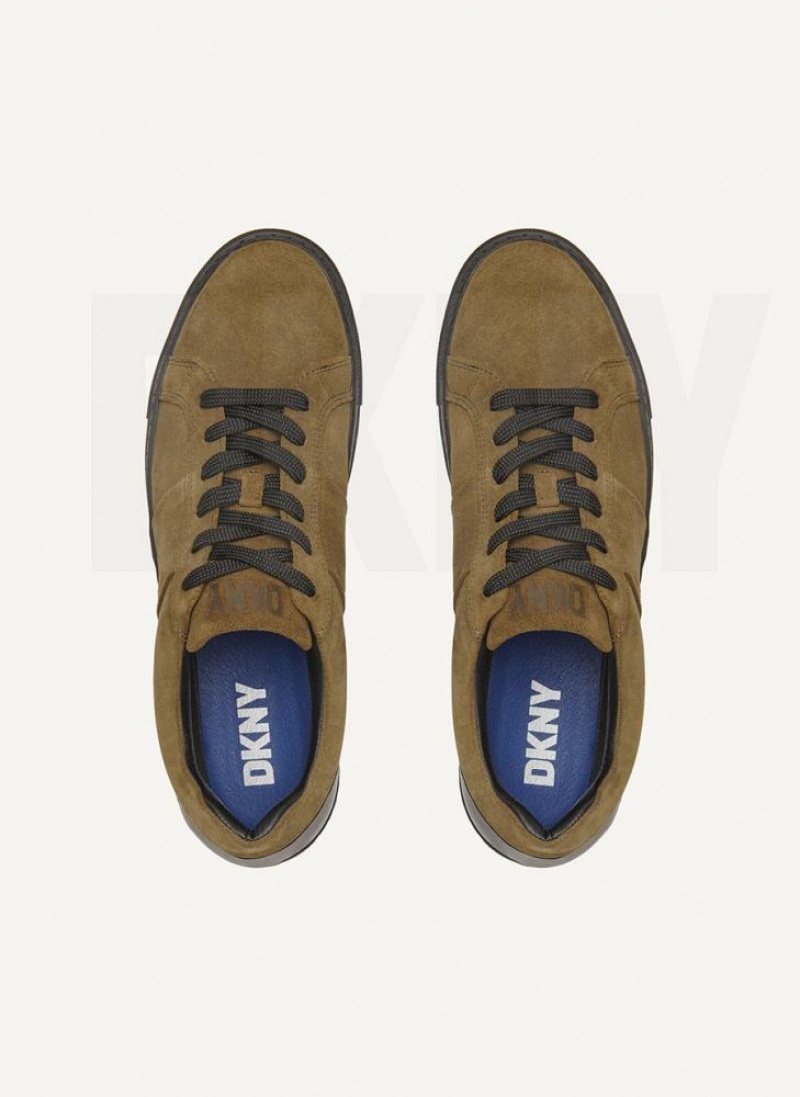 Olive DKNY On The Go Men's Sneakers | USA-D0795