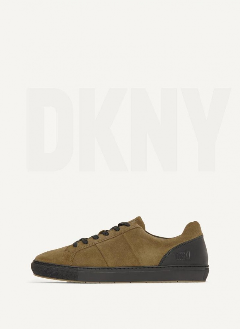 Olive DKNY On The Go Men\'s Sneakers | USA-D0795
