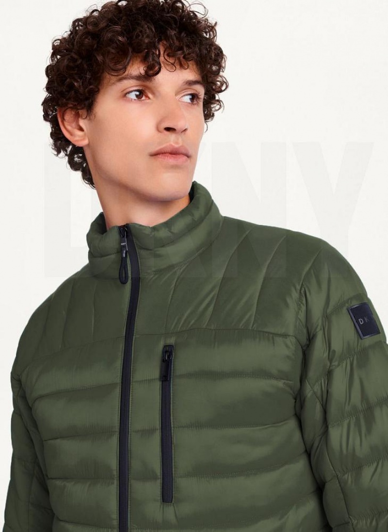 Olive DKNY Packable Men's Puffer Jacket | USA-D0198