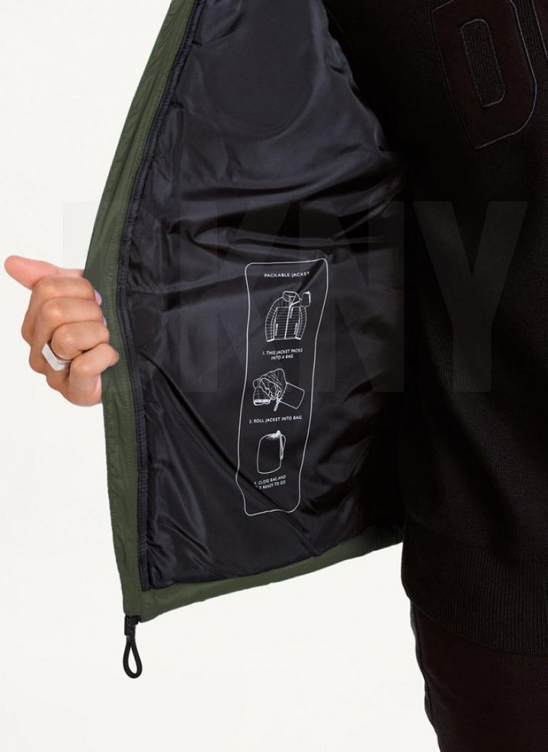 Olive DKNY Packable Men's Puffer Jacket | USA-D0198