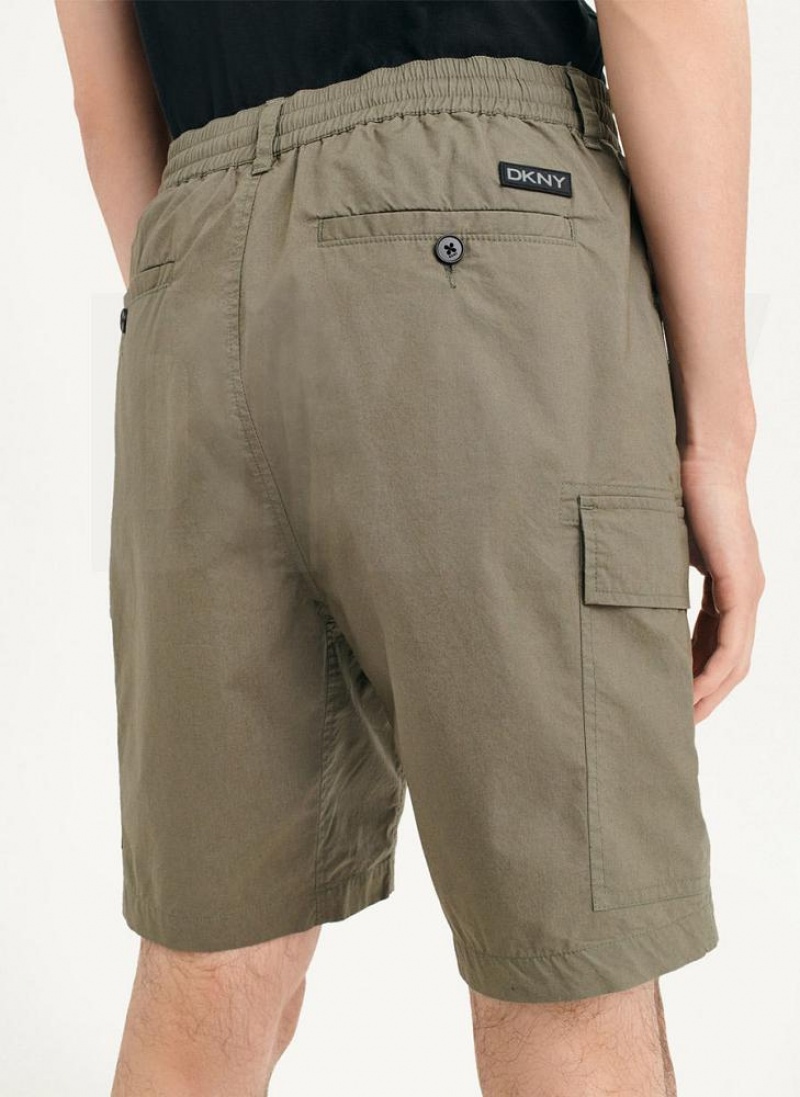 Olive DKNY Poplin Cargo Men's Shorts | USA-D0209