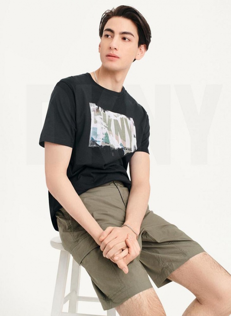 Olive DKNY Poplin Cargo Men's Shorts | USA-D0209