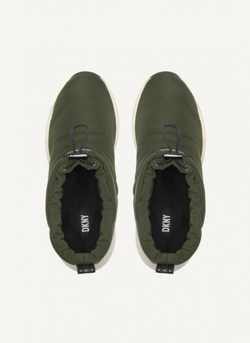 Olive DKNY Puffy Wedge Shoes Boots | USA-D0977