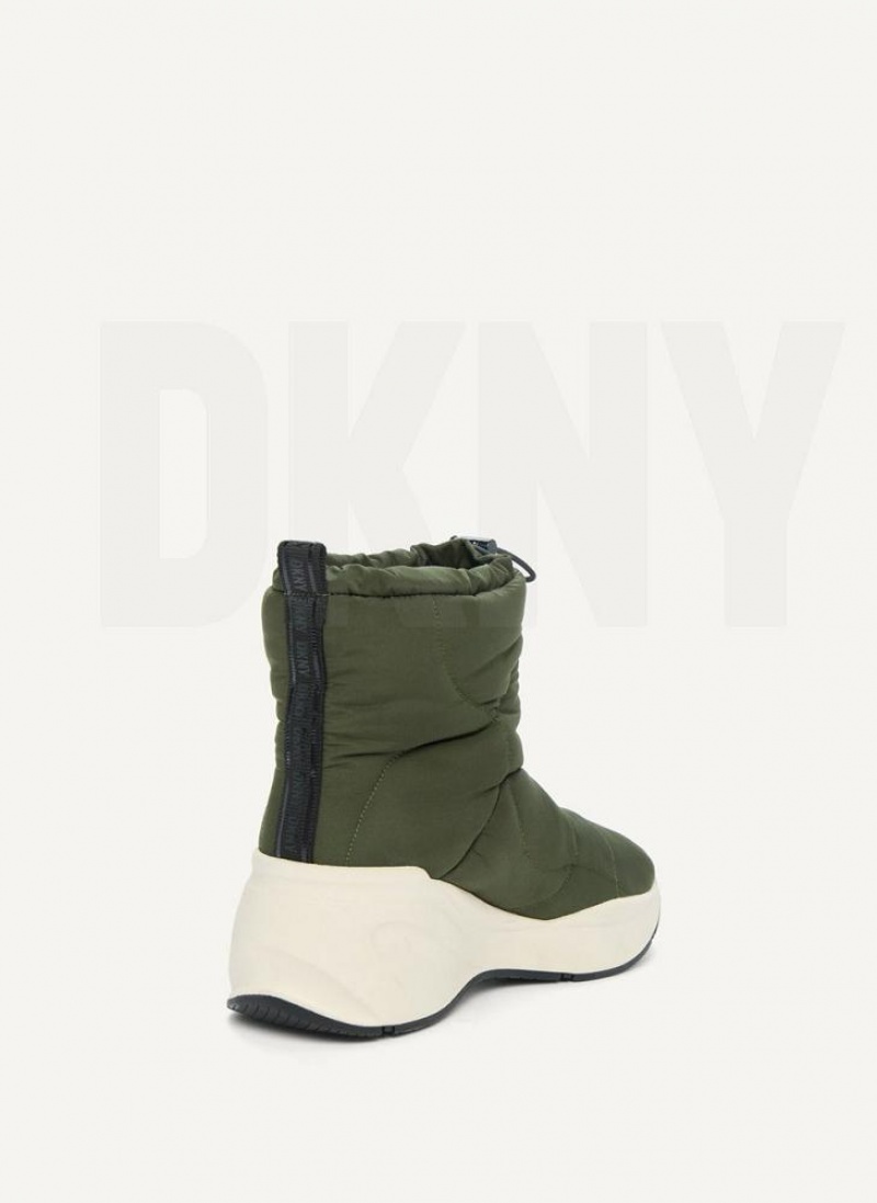 Olive DKNY Puffy Wedge Shoes Boots | USA-D0977